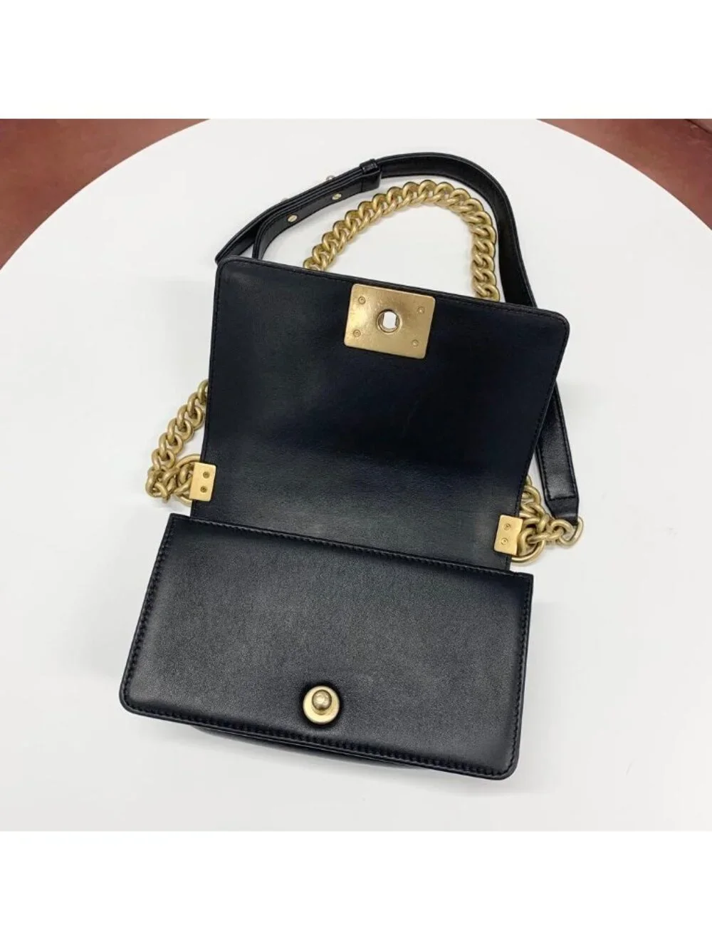 Chanel Boy 20 Lambskin CC Logo Small Stitch Bag